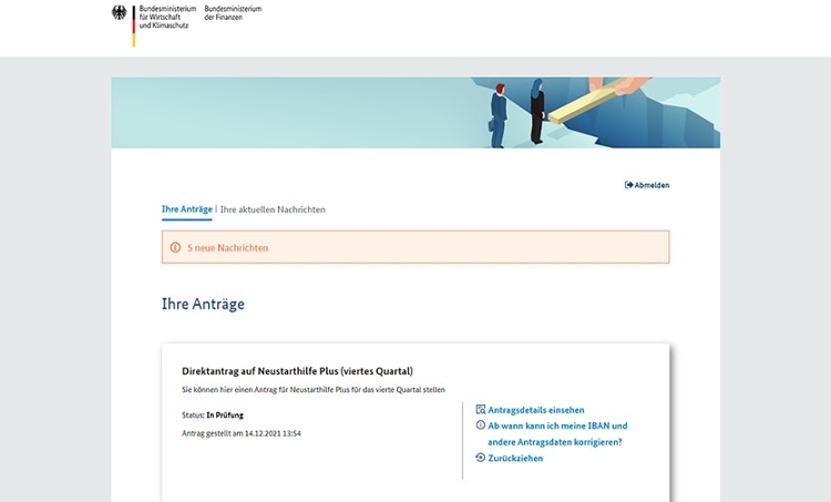 Auf diesem Bild sehen Sie die Startseite des Direktantrags. Auf diesem Bild sehen Sie die Startseite des Direktantrags.